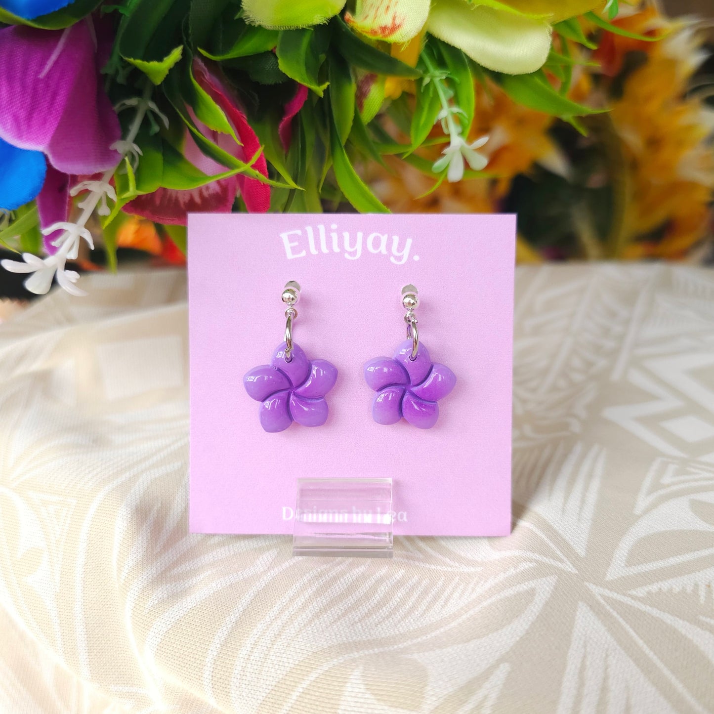 Frangipani Mini Earring - Purple
