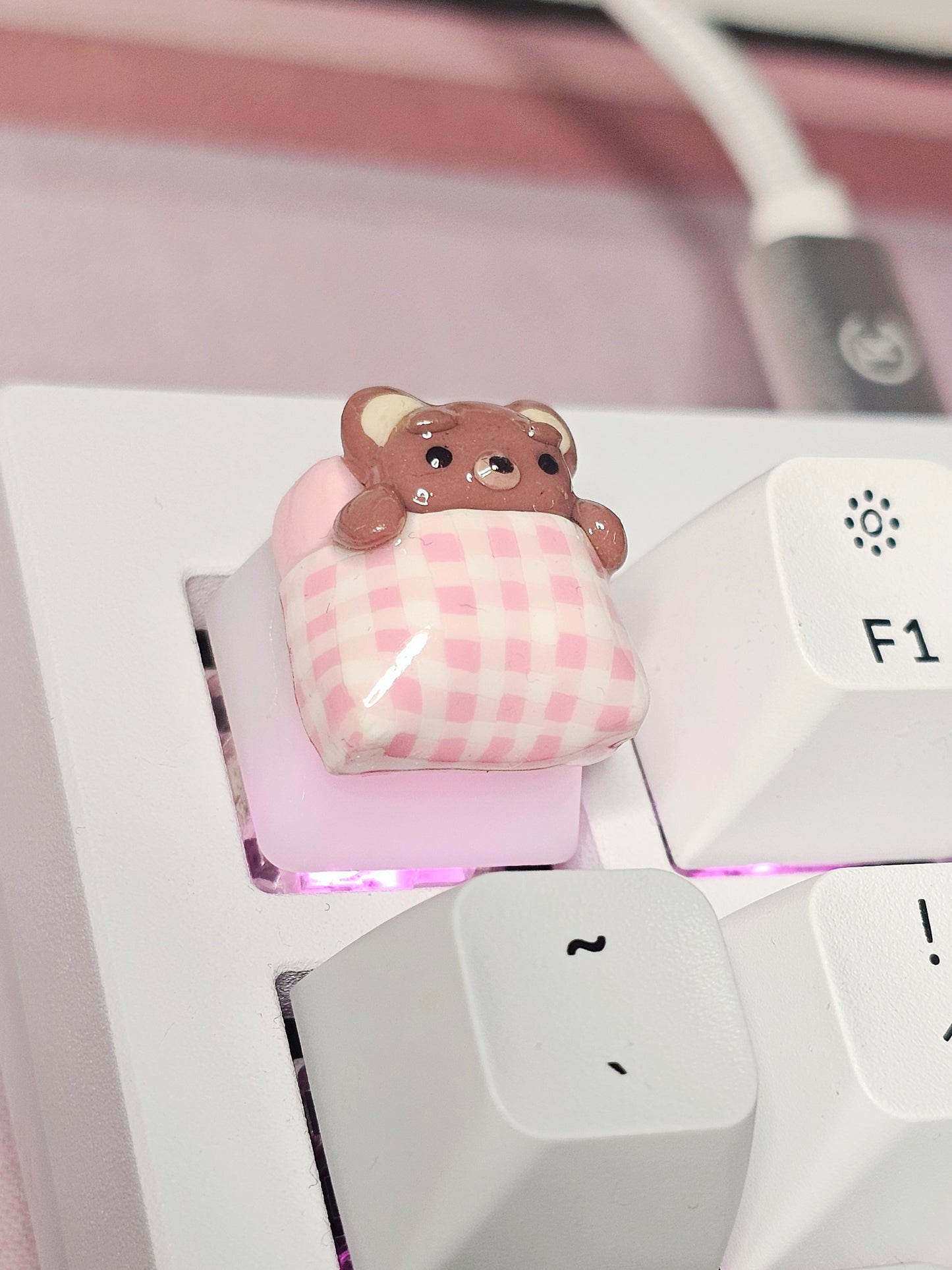 Sleeping Brown Bear Keycap